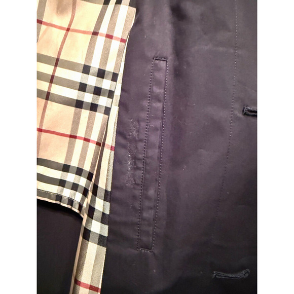 Burberry London Long Coat Size Mens XXL with Nova Check Interior Black Exterior - Picture 7 of 8